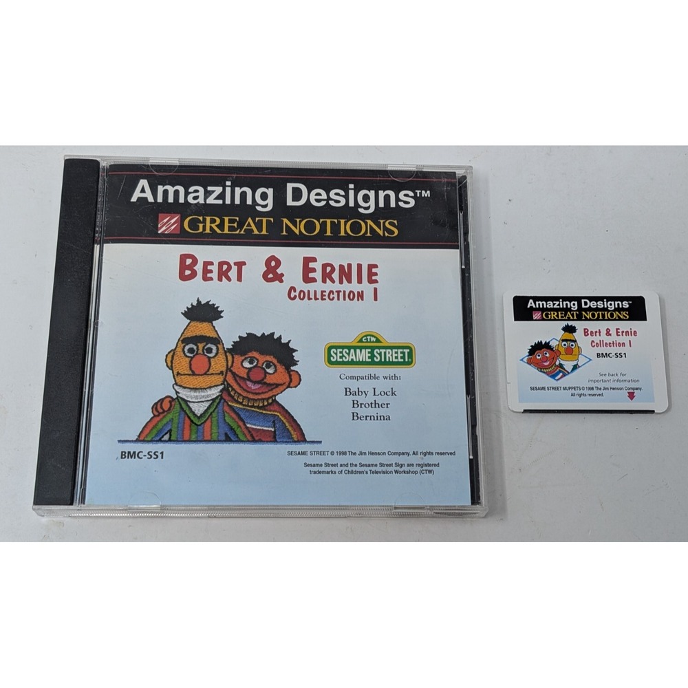 Amazing Designs Great Notions Embroidery CARD -Bert & Ernie Collection 1 HMC-SS1
